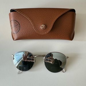 Ray ban blue mirrored round sunglasses